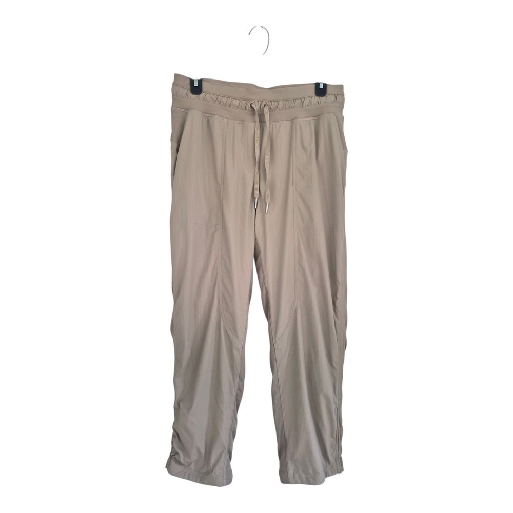 Lululemon Dance Studio Crop Pants Size 8 Beige Tan Mid Rise Drawstring NWOT